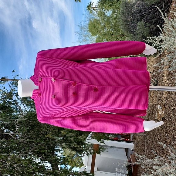 VINTAGE GIORGIO ARMANI Wool Suit Jacket 46 10 12 Cadet Textured Minimalist - Picture 4 of 16